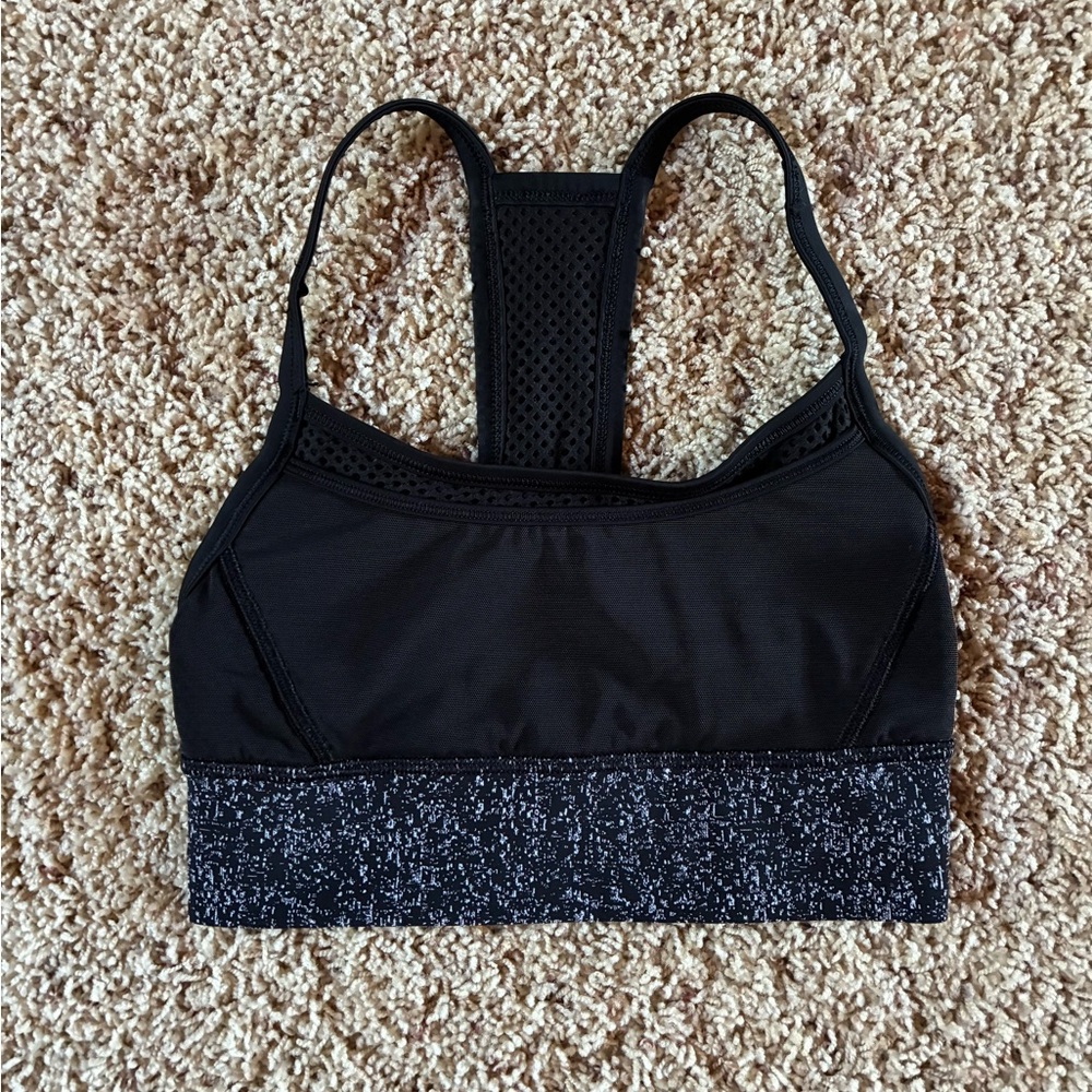 Lululemon Fit Physique Bra Black / Suited Print White Black Size 2